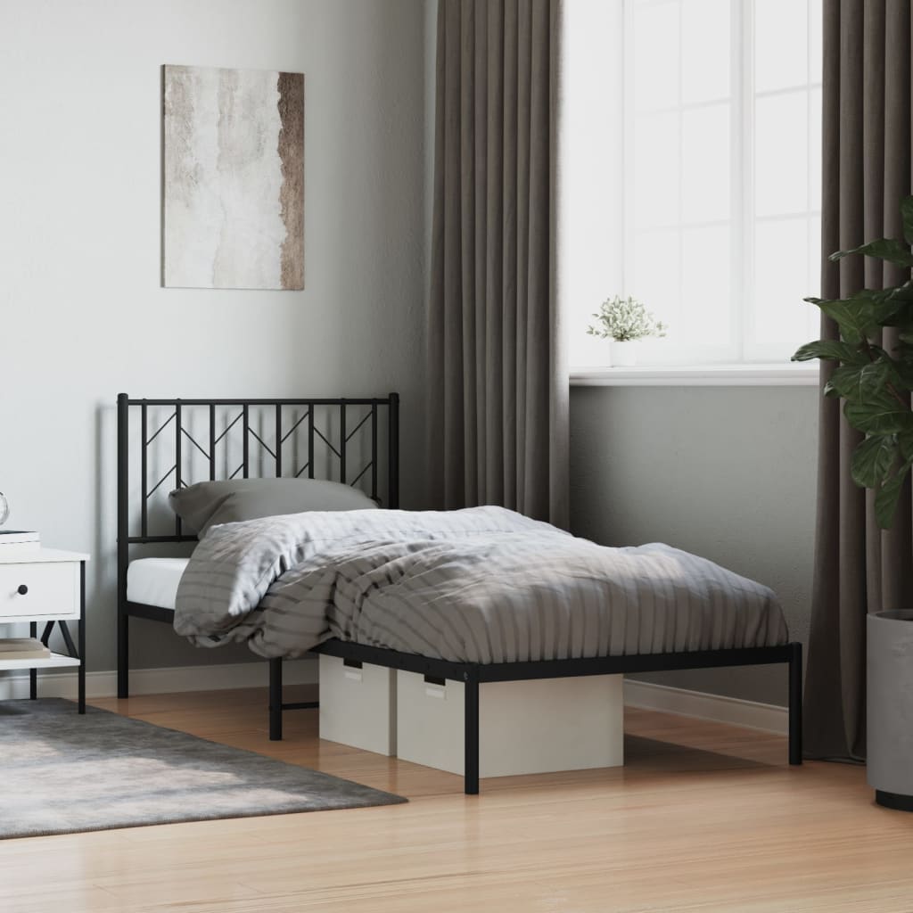 Metal Bed Frame Without Mattress With Footboard