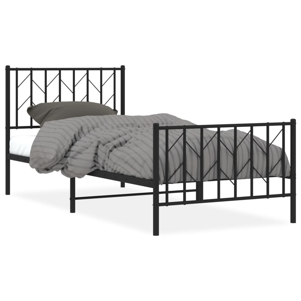 Metal Bed Frame Without Mattress With Footboard