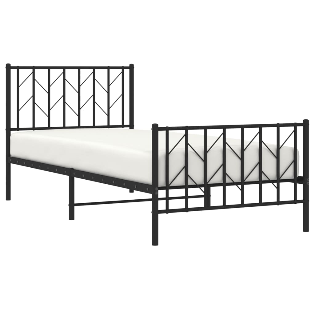 Metal Bed Frame Without Mattress With Footboard