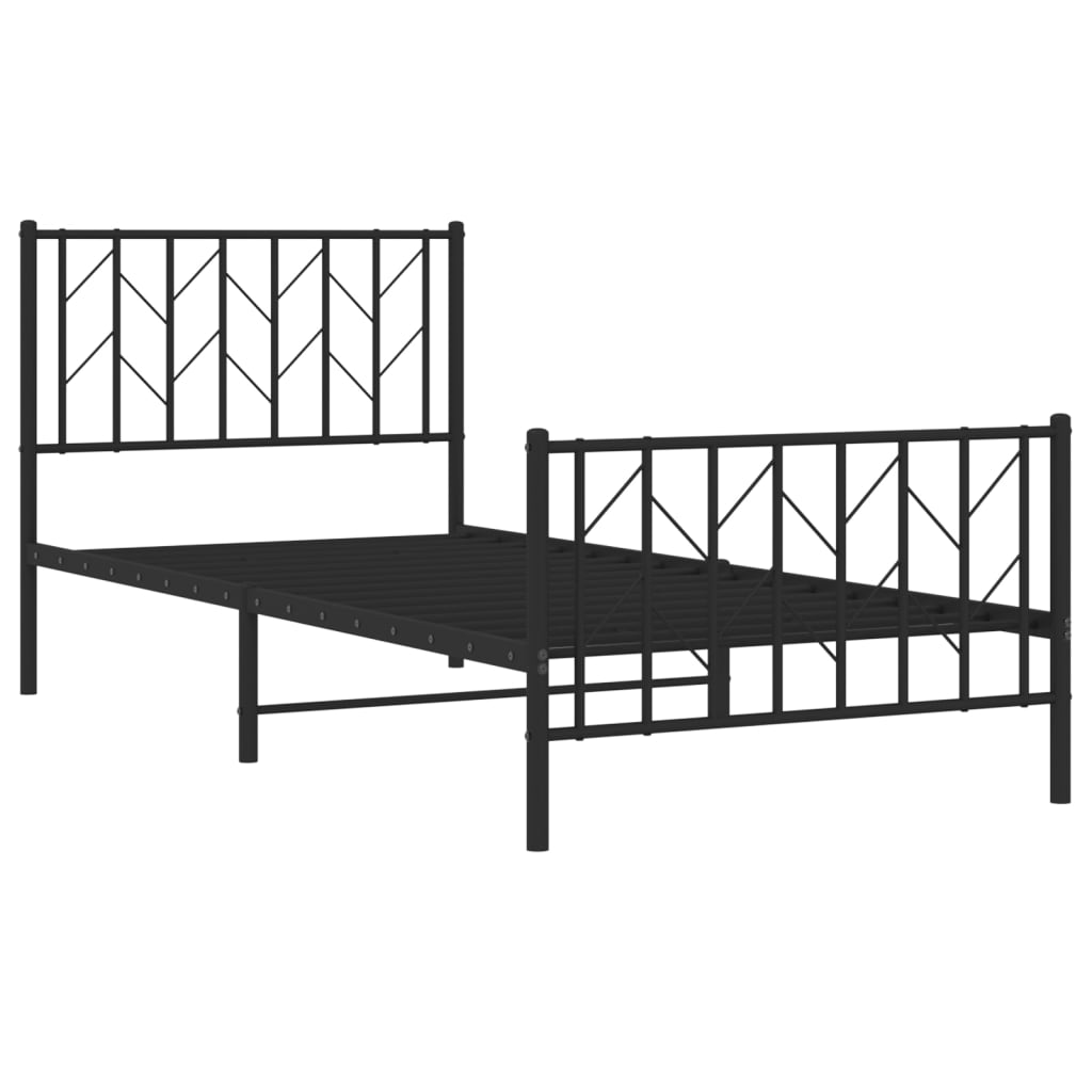 Metal Bed Frame Without Mattress With Footboard