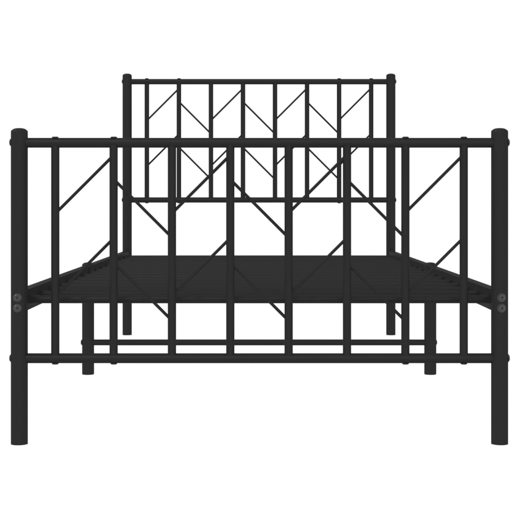 Metal Bed Frame Without Mattress With Footboard