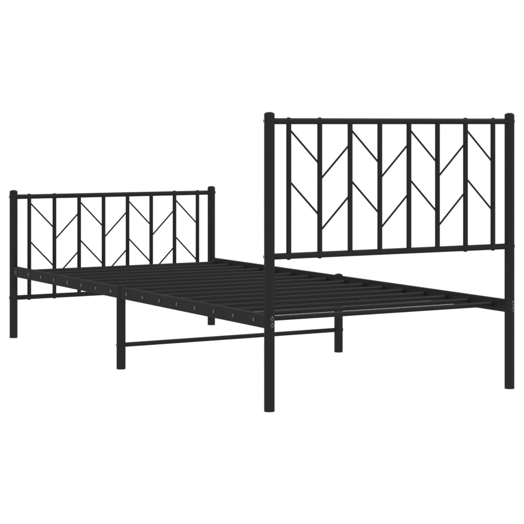 Metal Bed Frame Without Mattress With Footboard