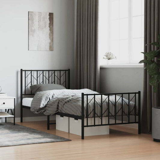 Metal Bed Frame Without Mattress With Footboard
