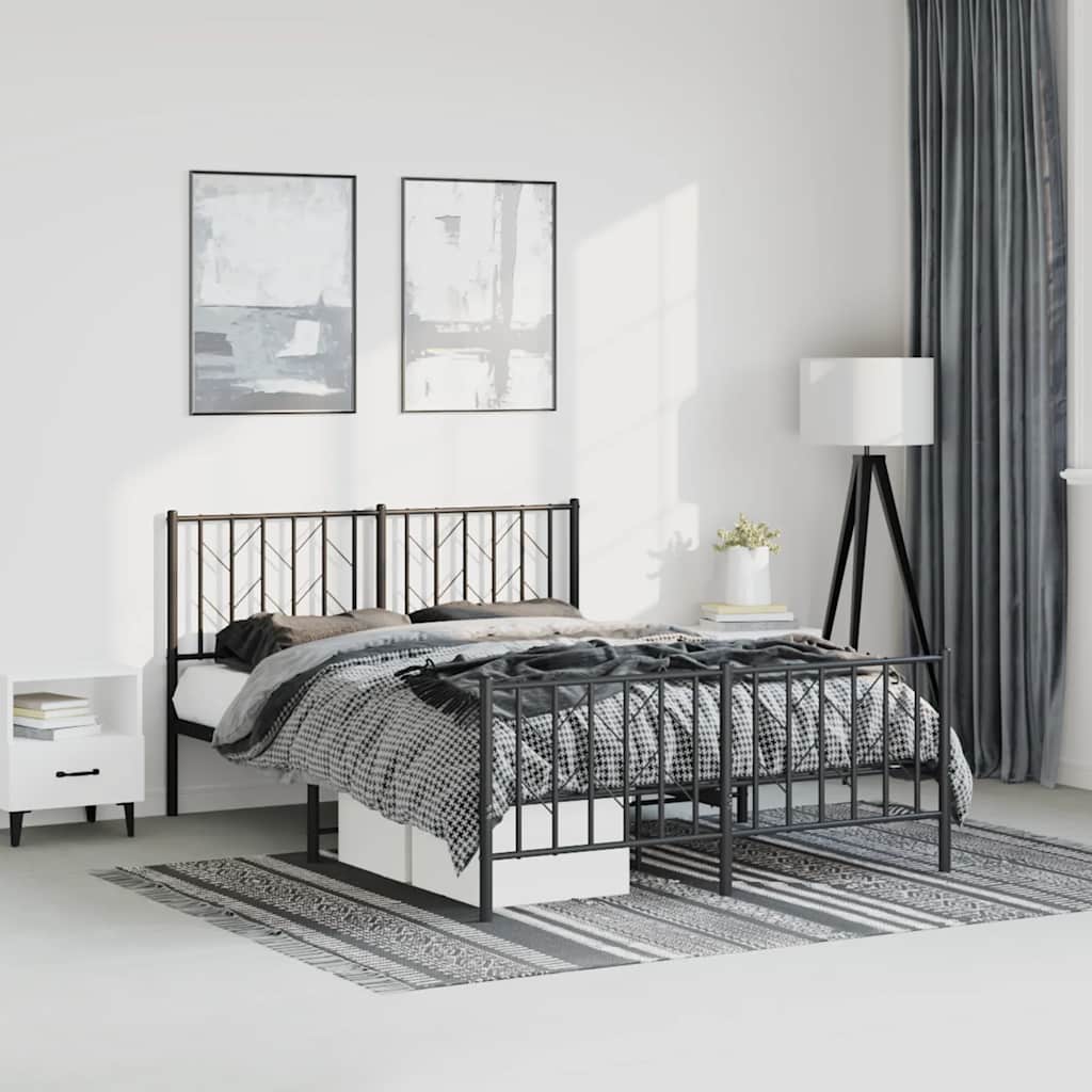 Metal Bed Frame Without Mattress With Footboard