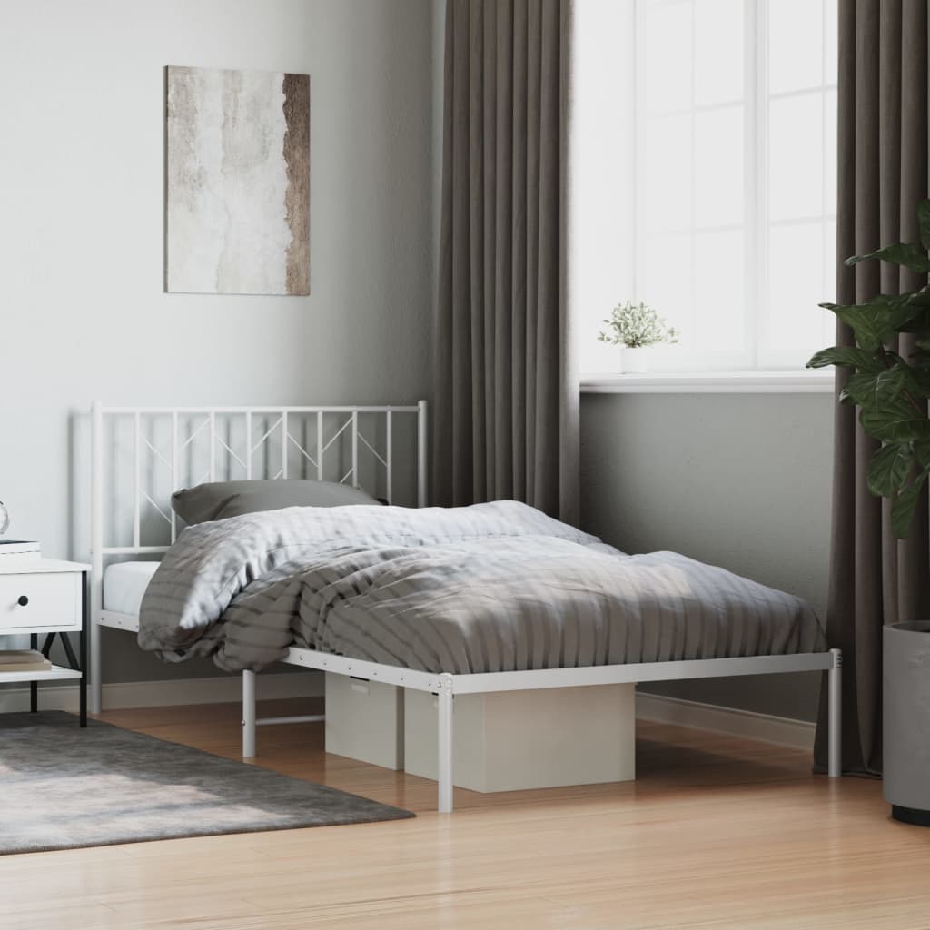 Metal Bed Frame Without Mattress With Footboard