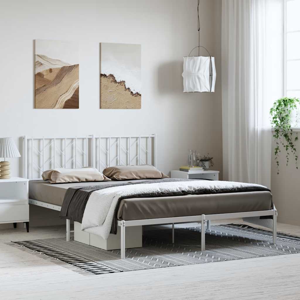 Metal Bed Frame Without Mattress With Footboard