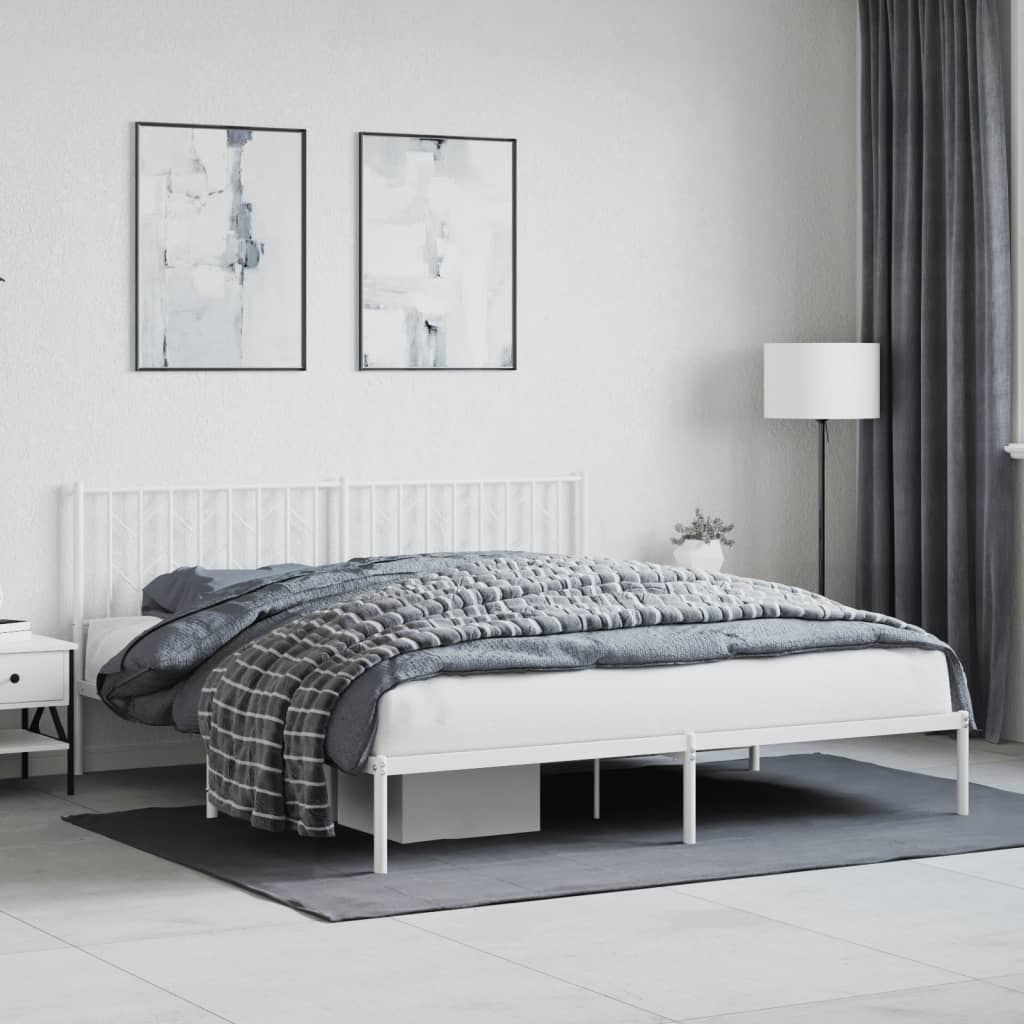 Metal Bed Frame Without Mattress With Footboard