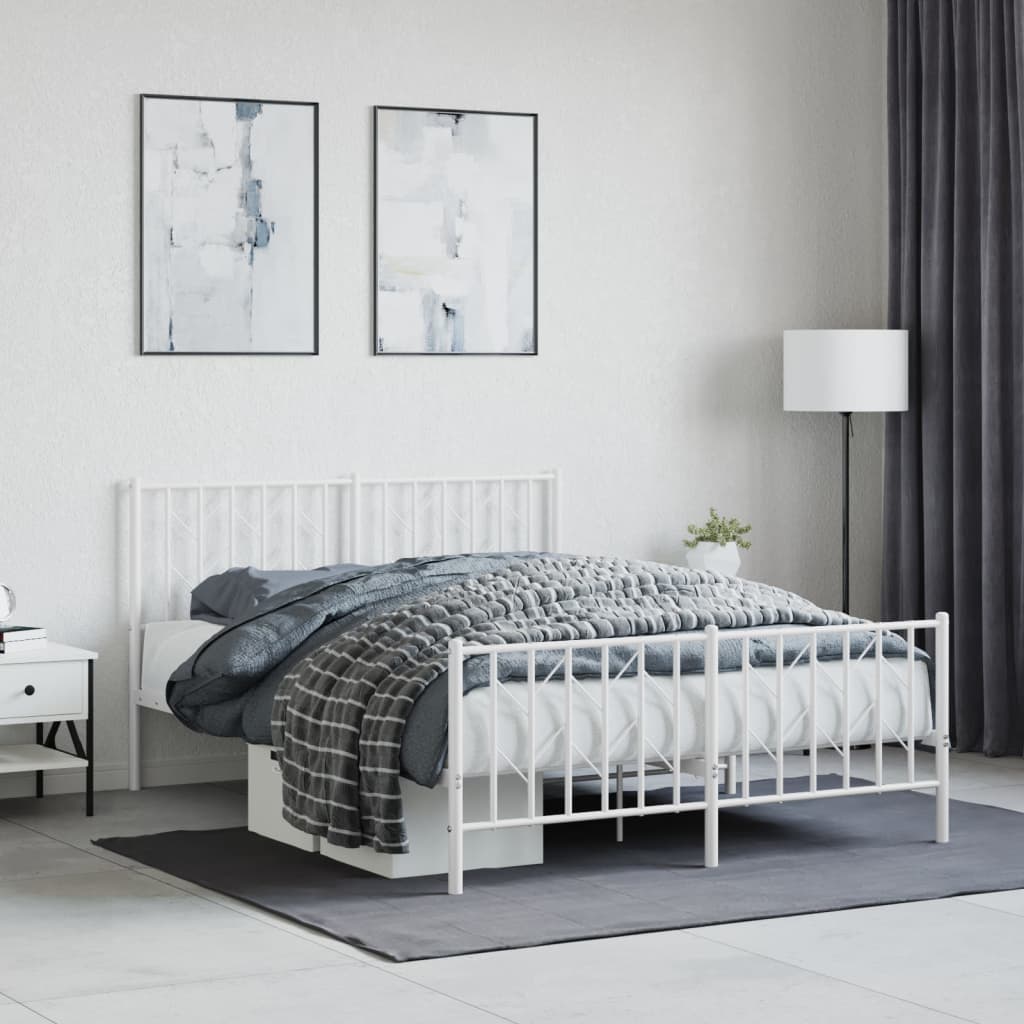 Metal Bed Frame Without Mattress With Footboard