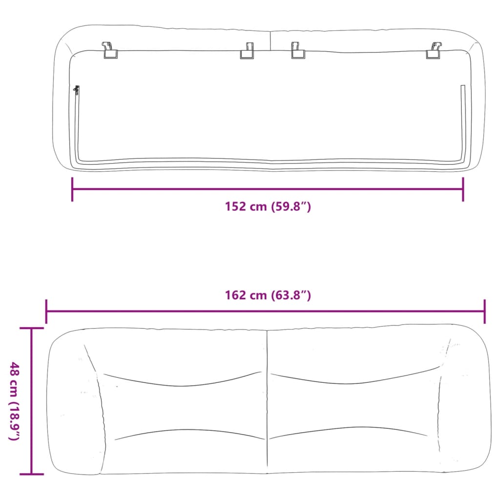 Headboard Cushion "Hvar" Queen Fabric