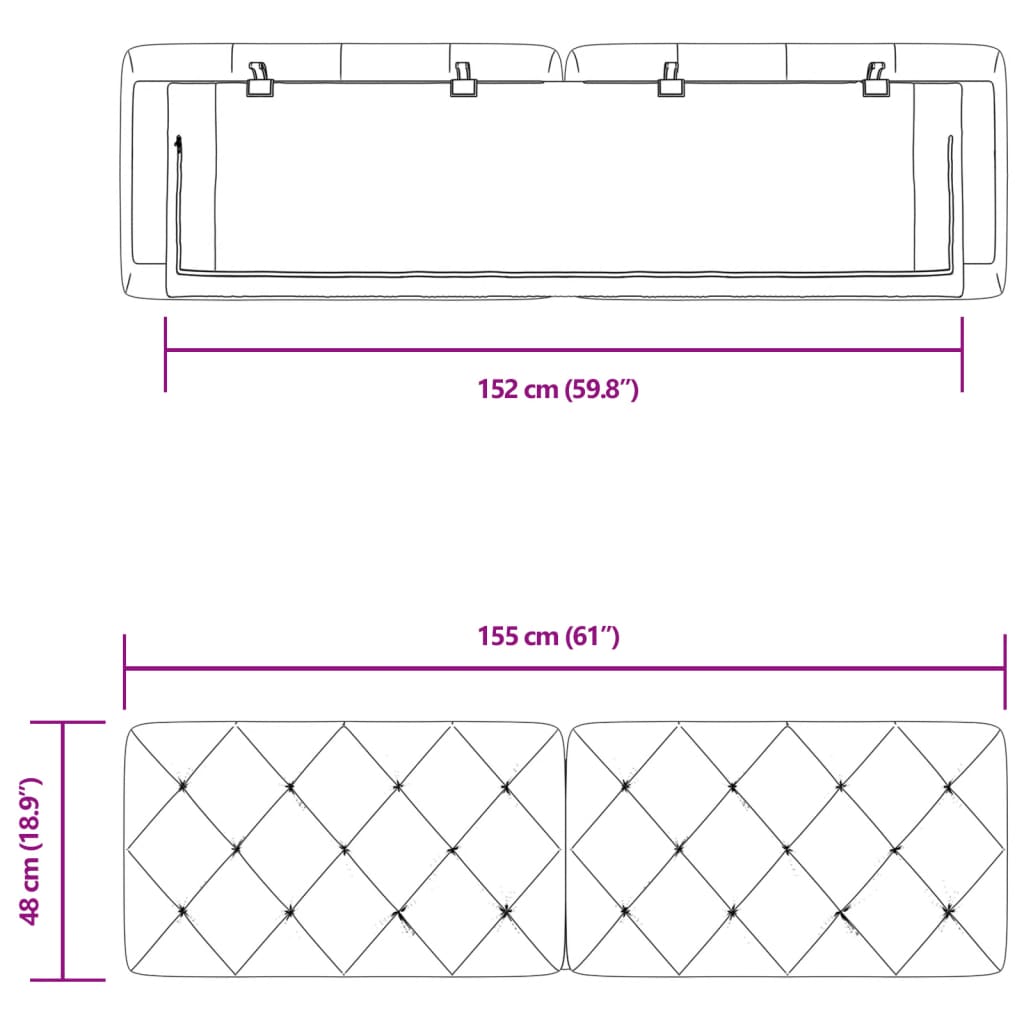 Headboard Cushion Queen Velvet