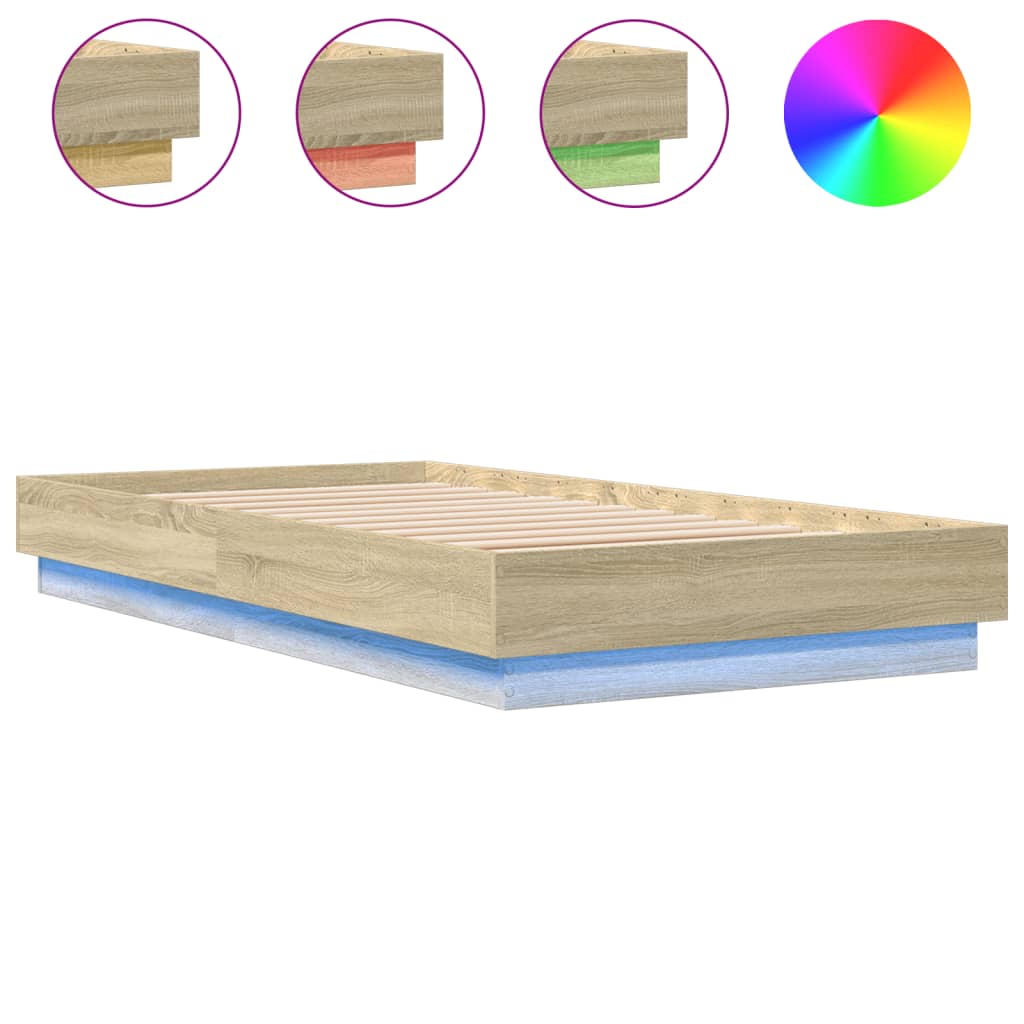 Bed Frame Without Mattress With Led Lights