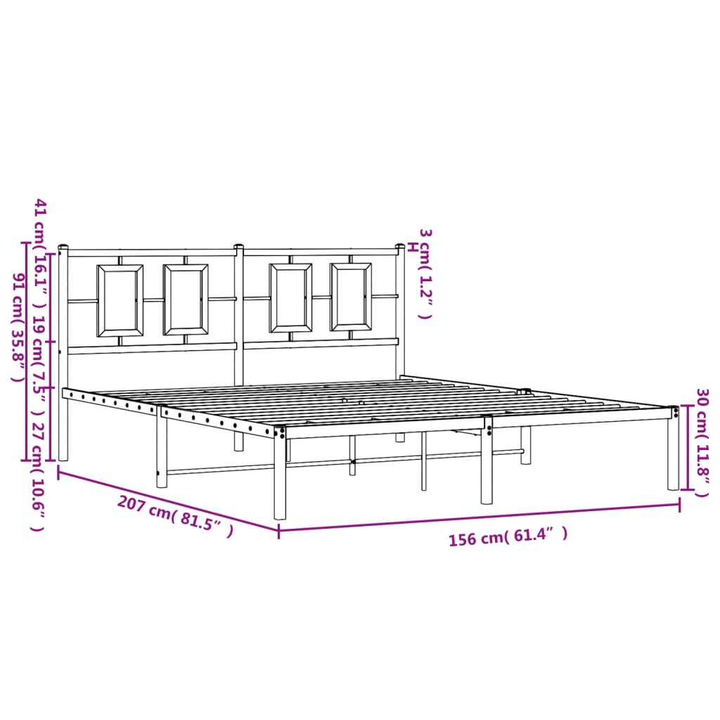 Metal Bed Frame Without Mattress