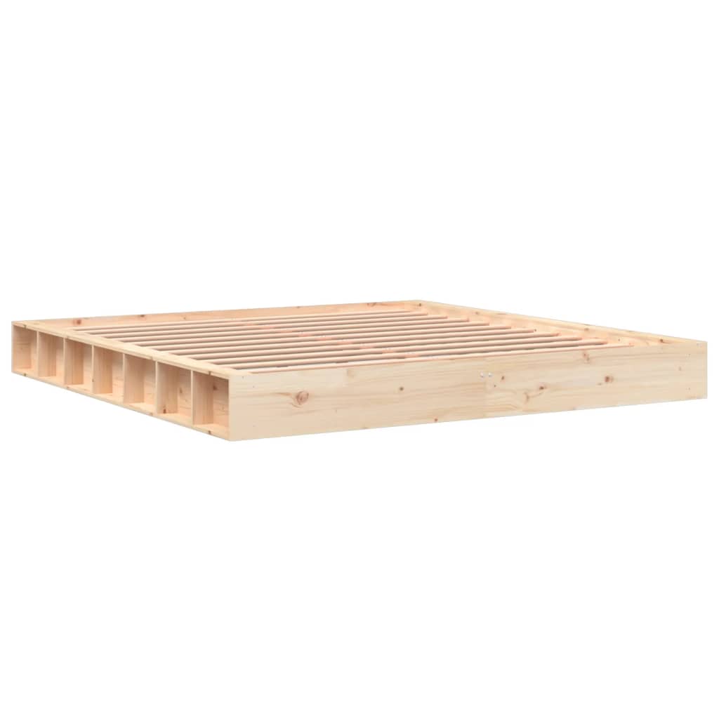 Bed Frame Without Mattress 183X203 Cm King Solid Wood Pine