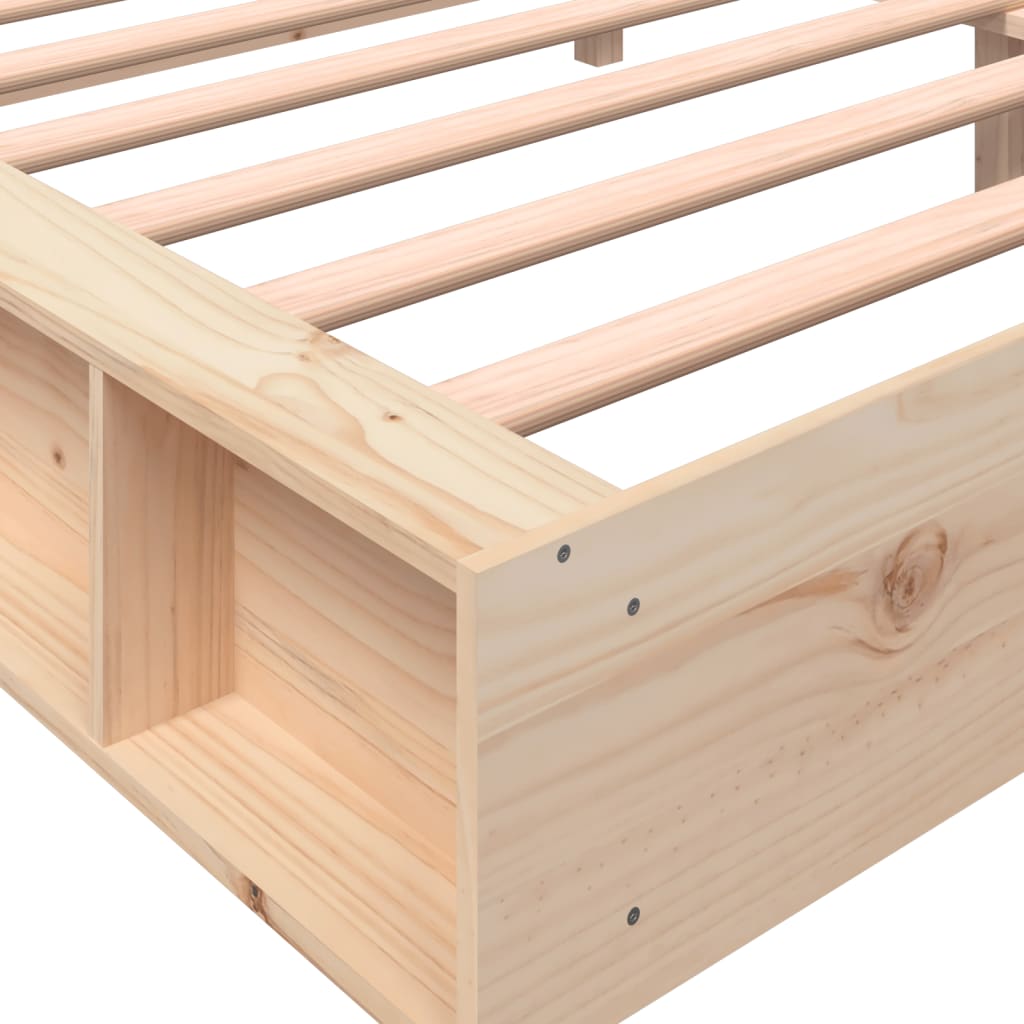 Bed Frame Without Mattress 183X203 Cm King Solid Wood Pine
