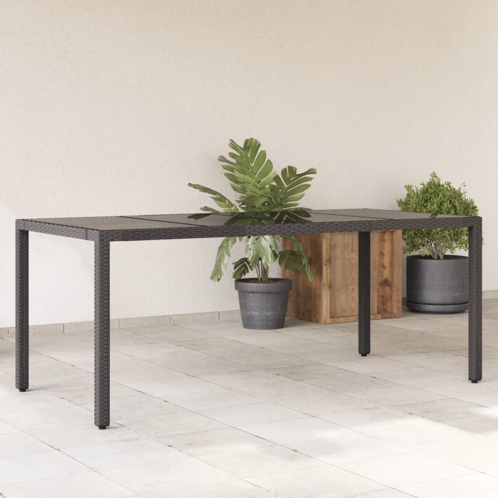 Garden Table With Wooden Top Poly Rattan&Solid Wood Acacia