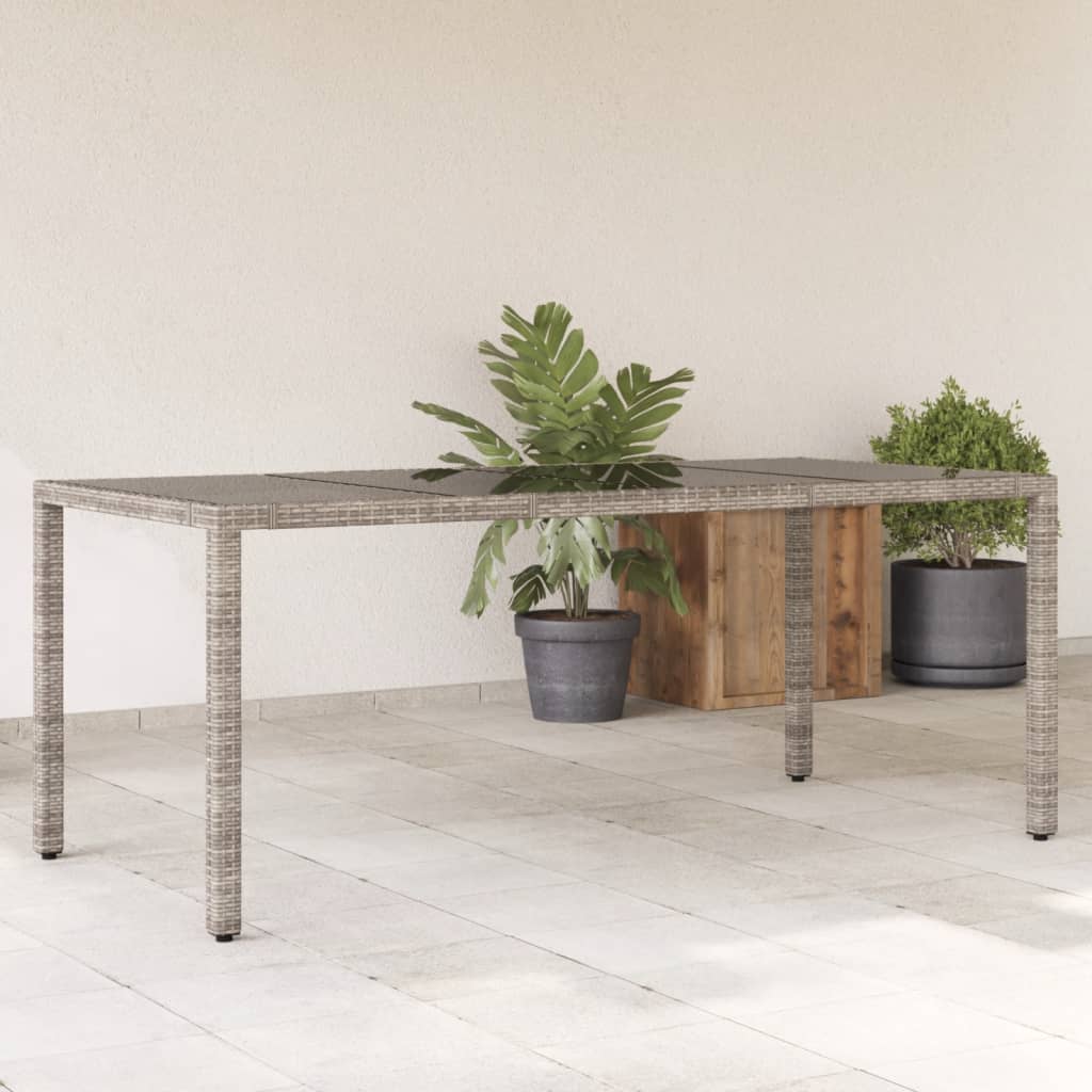 Garden Table With Wooden Top Poly Rattan&Solid Wood Acacia