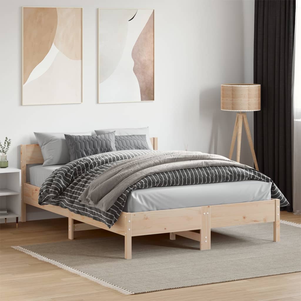 Bed Frame Without Mattress Solid Wood Pine