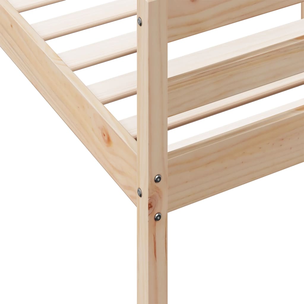 Bed Frame Without Mattress 137X187 Cm Double Solid Wood Pine