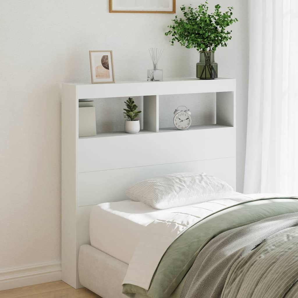 Headboard Cabinet With Led 120 Cm