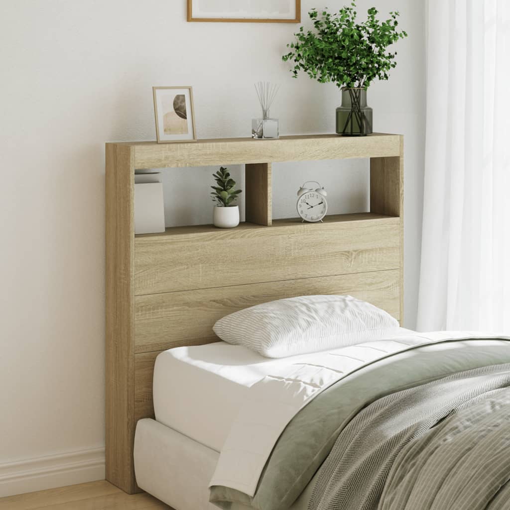 Headboard Cabinet With Led 120 Cm
