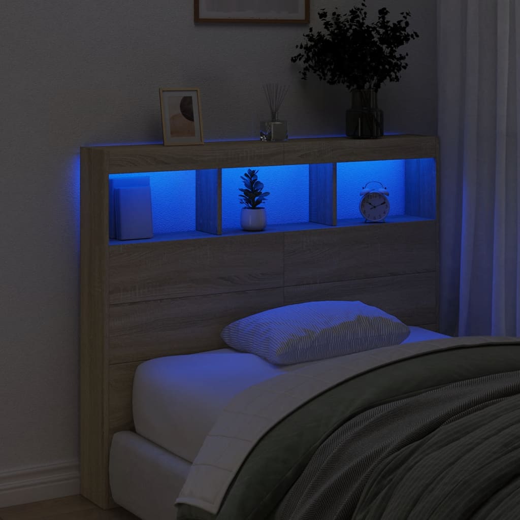 Headboard Cabinet With Led 120 Cm
