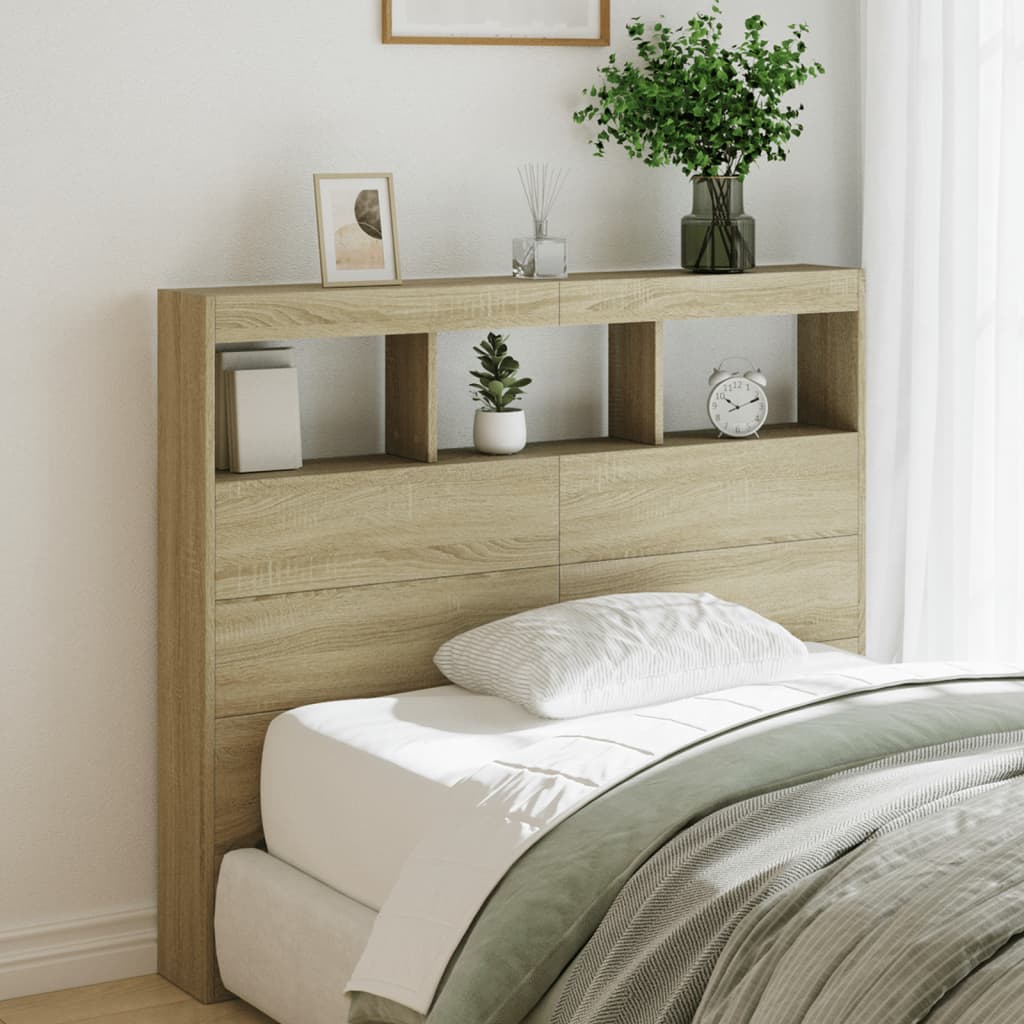 Headboard Cabinet With Led 120 Cm