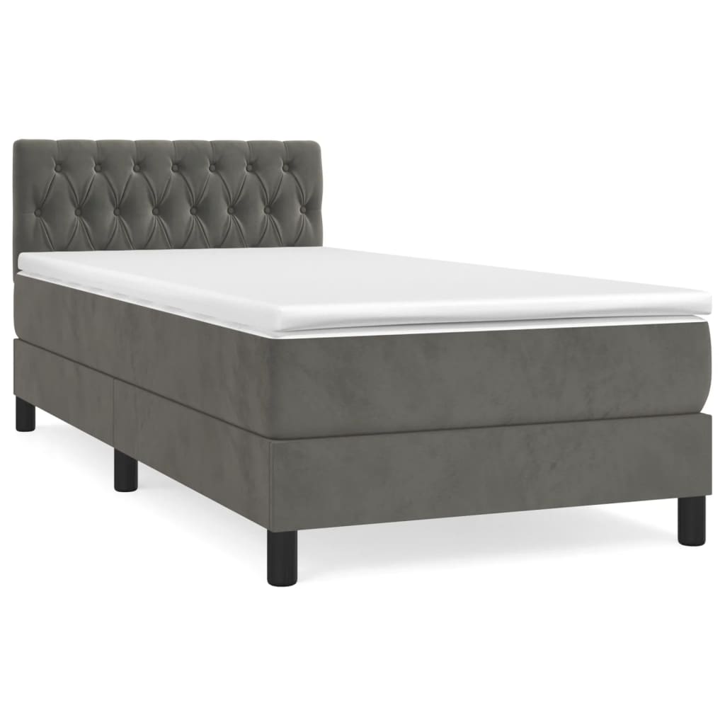 Box Spring Bed With Mattress 100X200 Cm Velvet