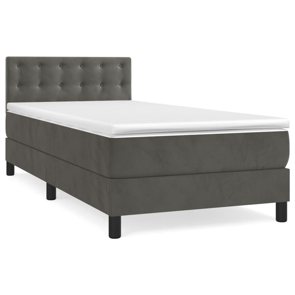 Box Spring Bed With Mattress 100X200 Cm Velvet