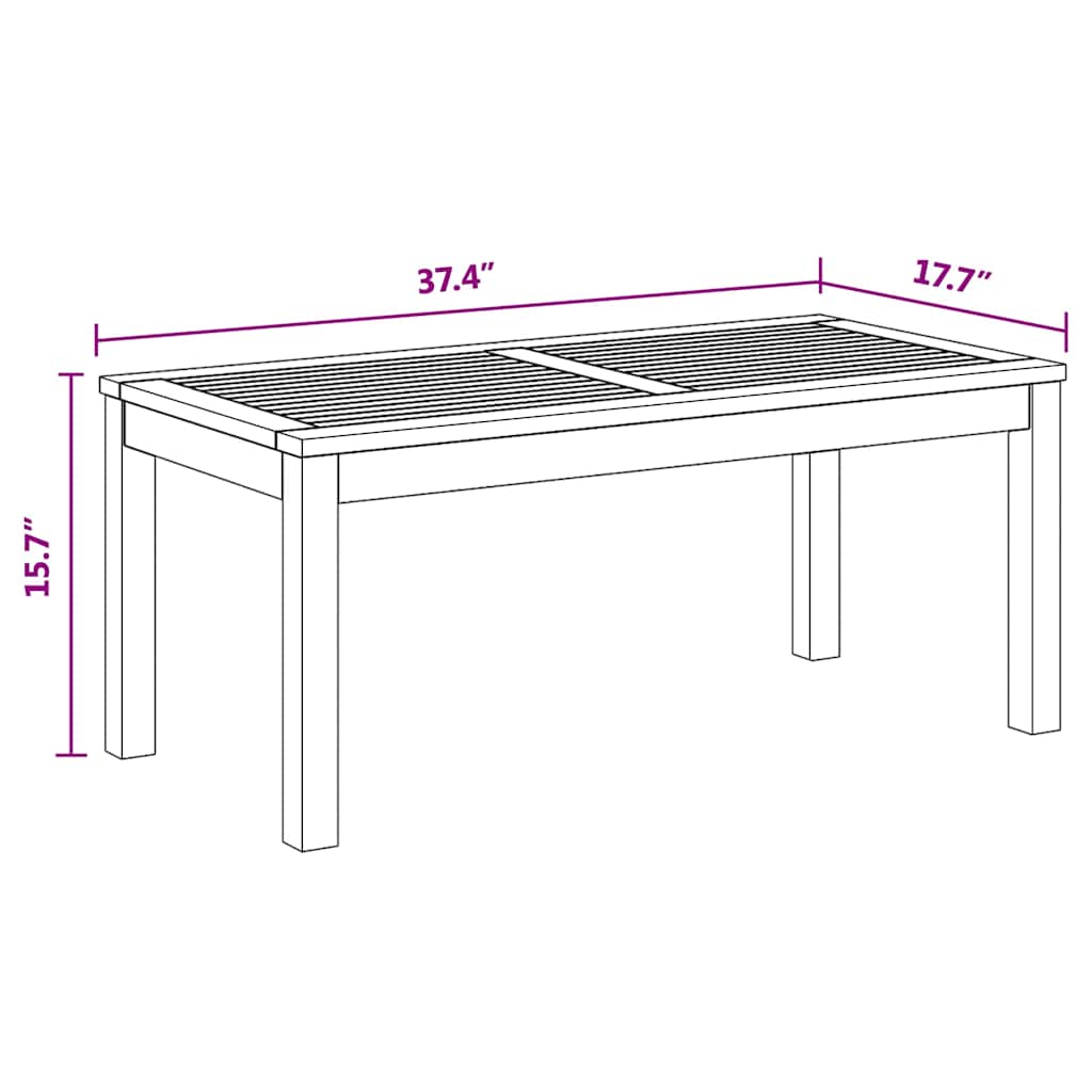 Garden Natural 110 X 64 X 76.5 Cm Solid Teak Wood