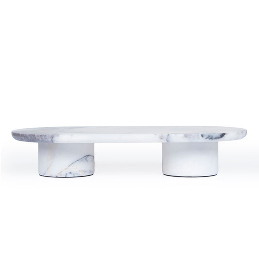 CAC10710-KM Natural Marble Tray - White