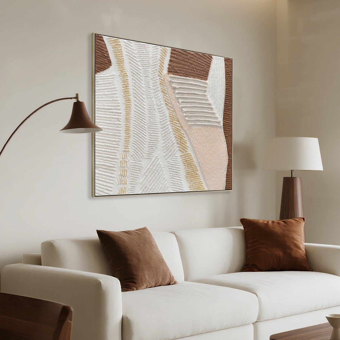 CAR12199-CLO 100 x 100cm Framed Canvas - Natural