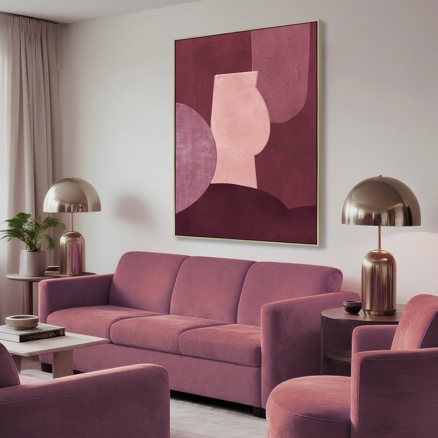 CAR12227-CLO 100 x 140cm Framed Canvas - Natural