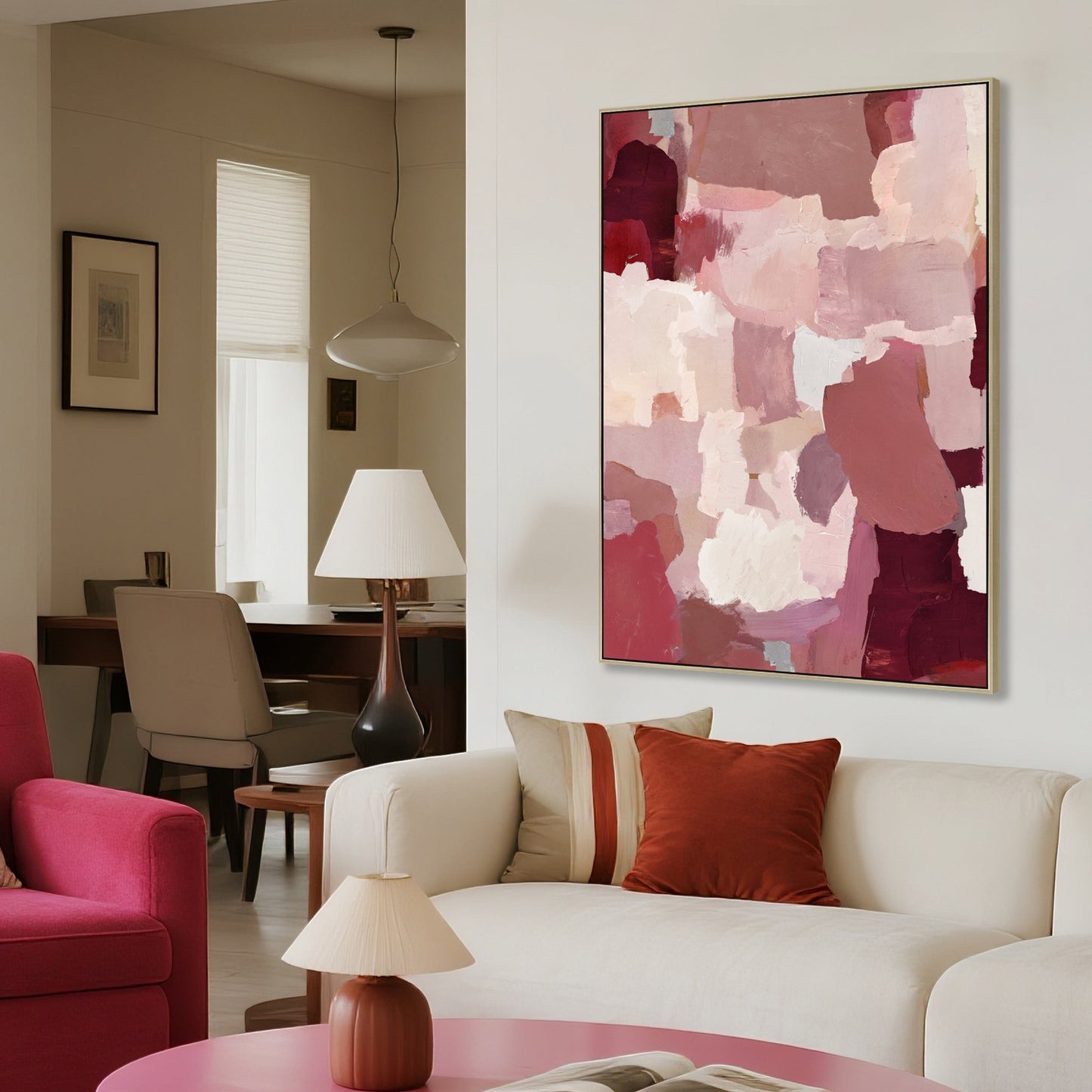 CAR12228-CLO 100 x 140cm Framed Canvas - Natural