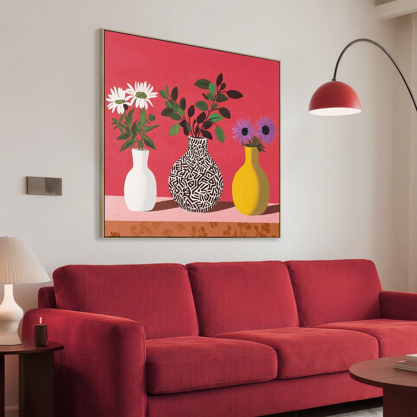 CAR12231-CLO 40 x 40cm Framed Canvas - Natural