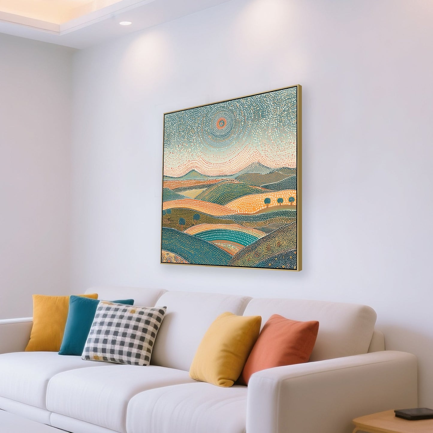 CAR12311-CLO 80 x 80cm Framed Canvas - Light Natural