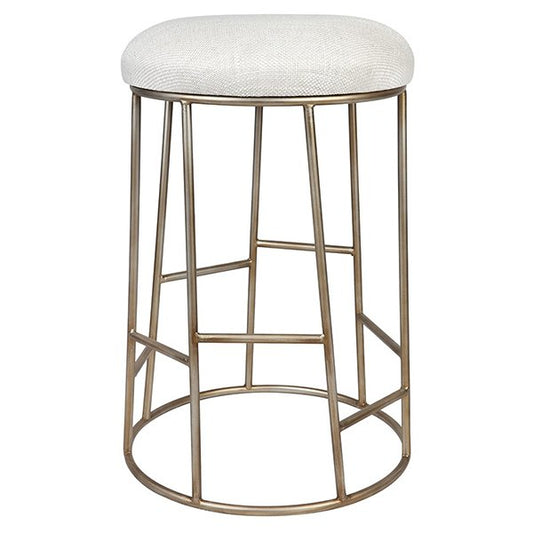 Aiden Gold Steel Kitchen Stool - Natural Linen