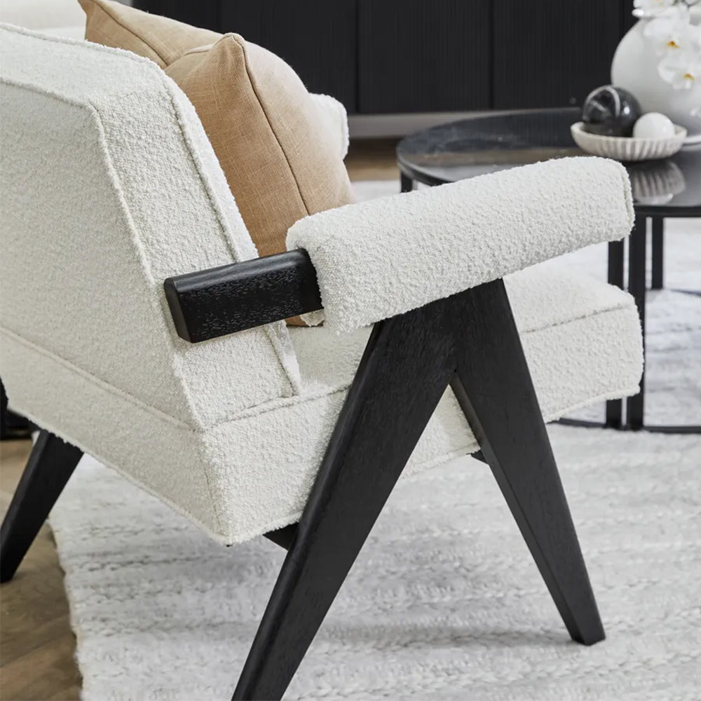 Ambrose Arm Chair - White Boucle