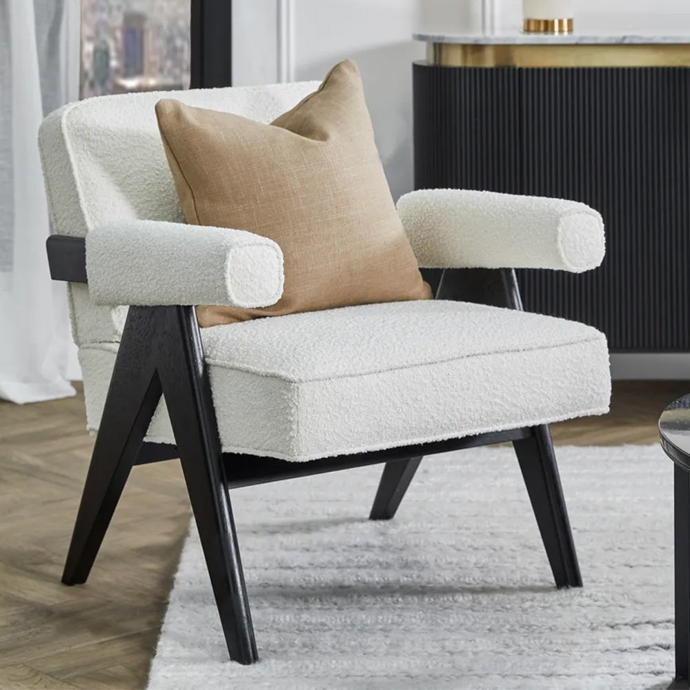Ambrose Arm Chair - White Boucle
