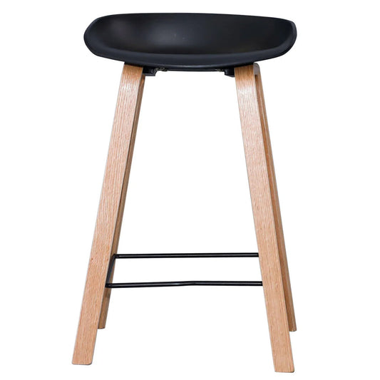 Claire Bar Stool - Black And Natural