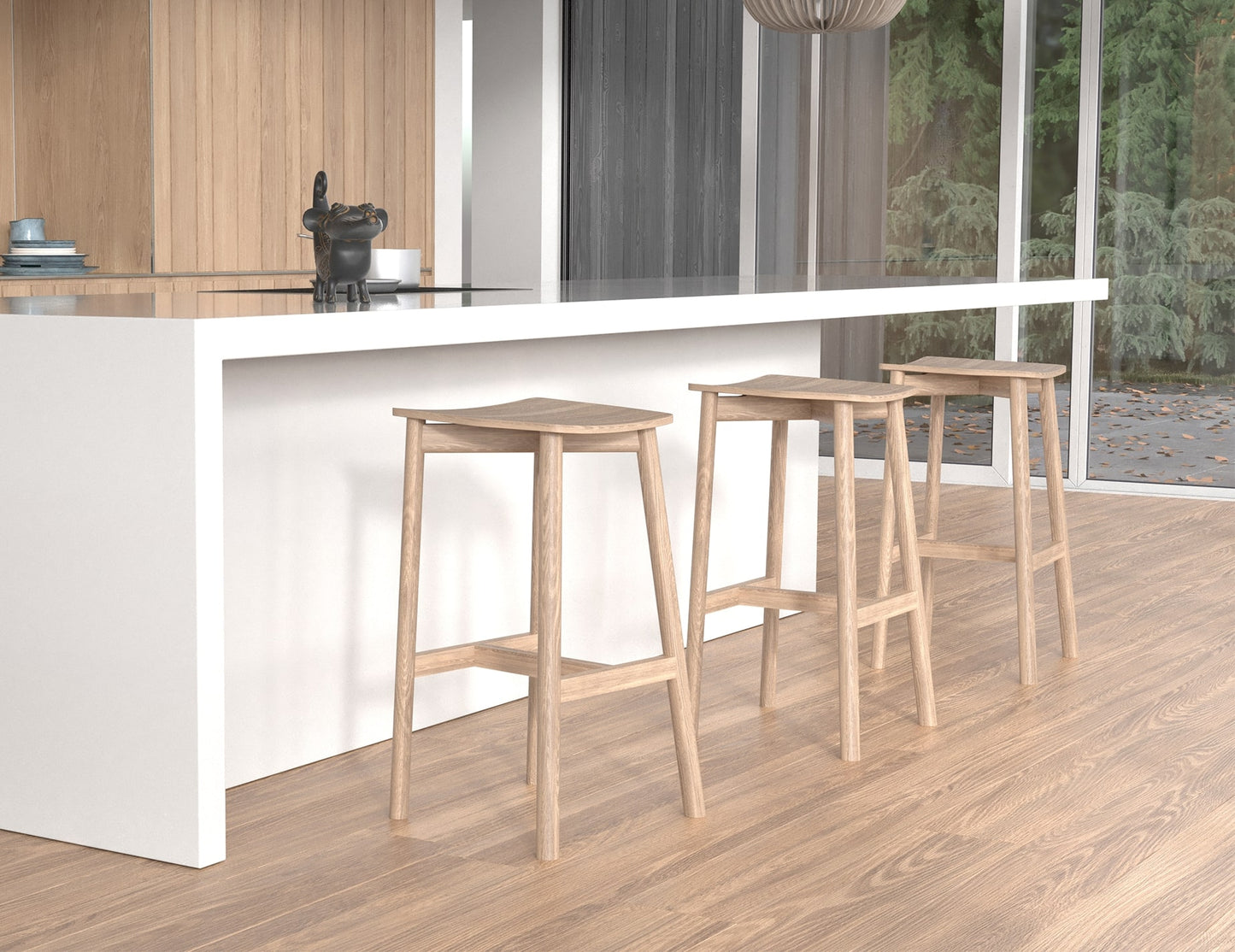 Andi Stool - Natural Finish - Backless