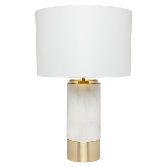 Paola Marble Table Lamp - White w White Shade