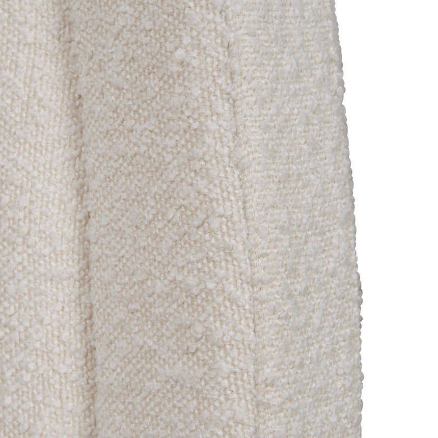 Queen Sized Bed Frame - Ivory White Boucle with Storage