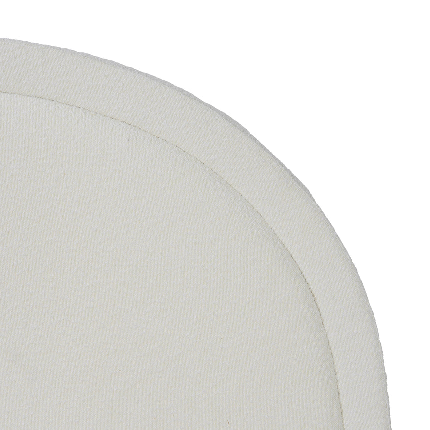 King Sized Bed Frame - Ivory White Boucle with Storage