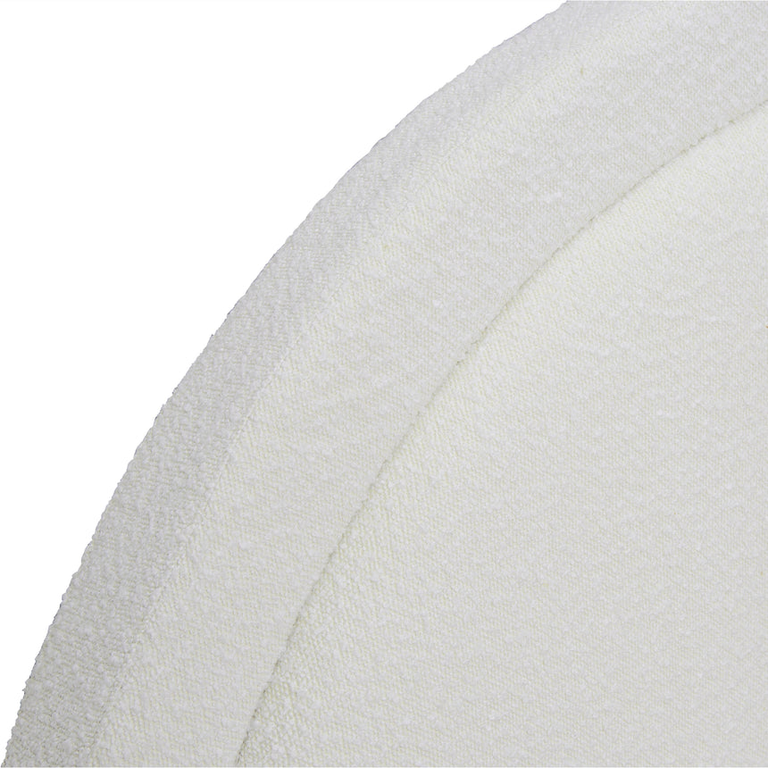 King Sized Bed Frame - Ivory White Boucle with Storage