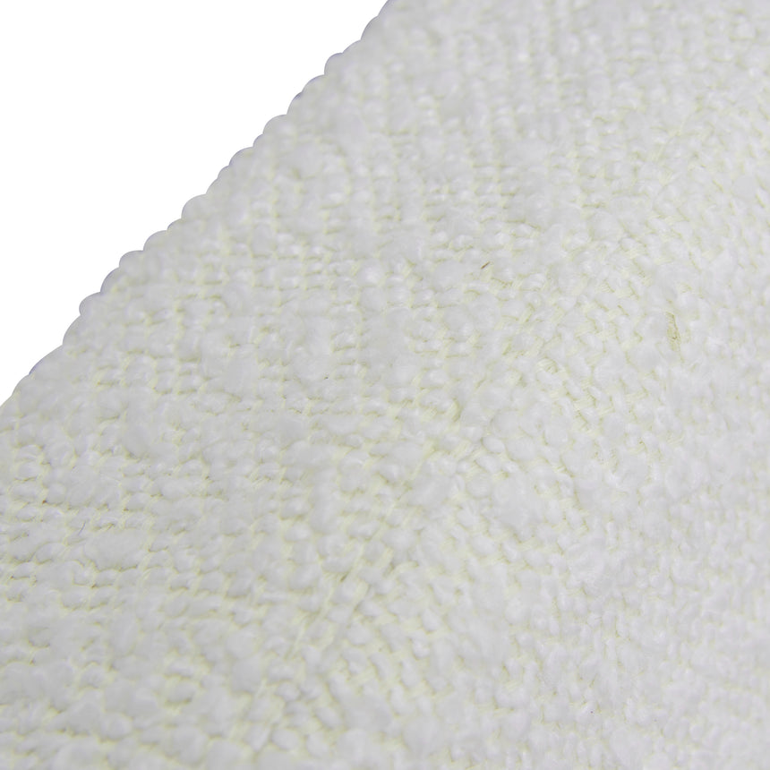Queen Sized Bed Frame - Ivory White Boucle with Storage