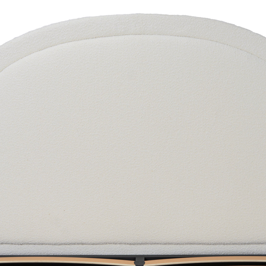 King Sized Bed Frame - Ivory White Boucle with Storage
