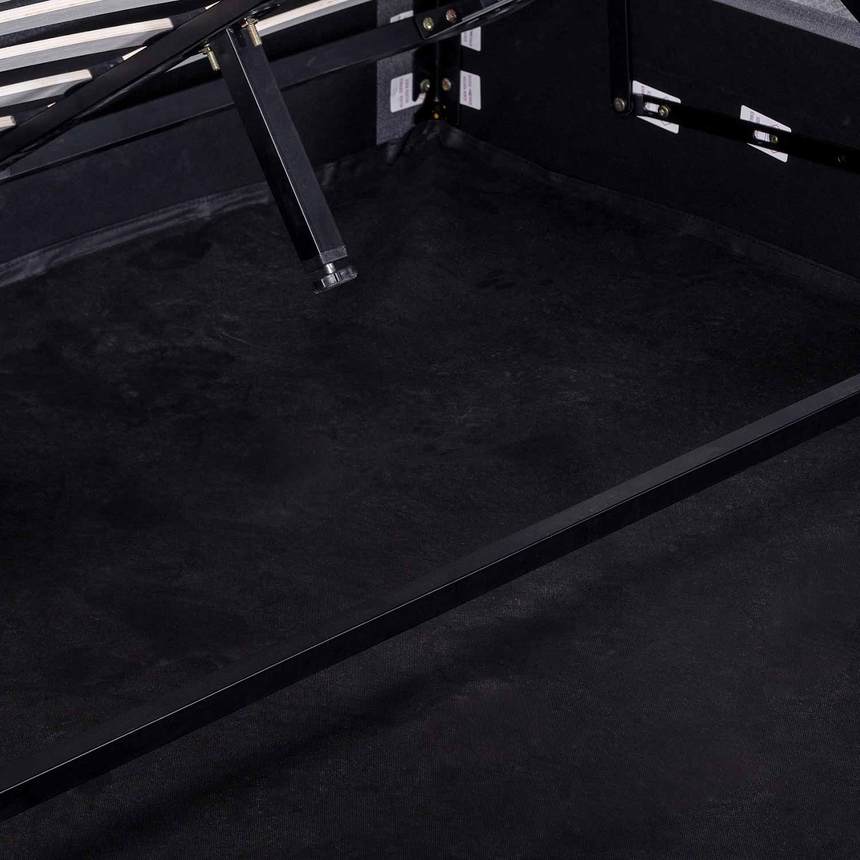 Fabric King Bed in Charcoal Grey with Storage