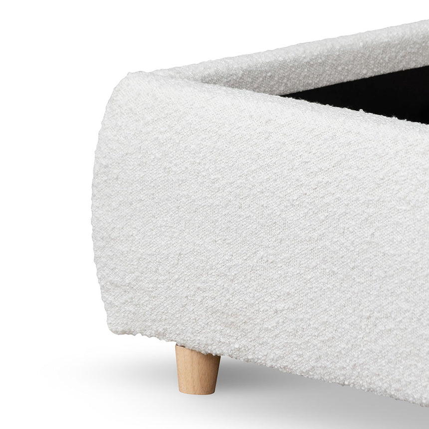 Queen Bed Frame - Cream White Boucle