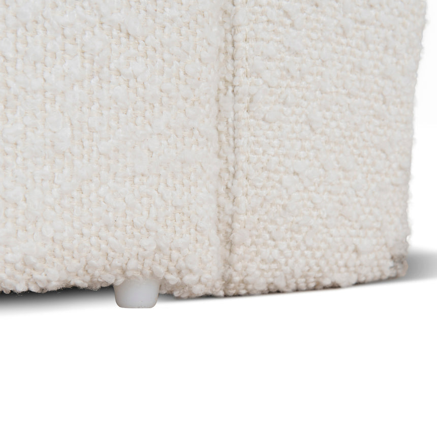 Single Sized Bed Frame - Ivory White Boucle with Storage