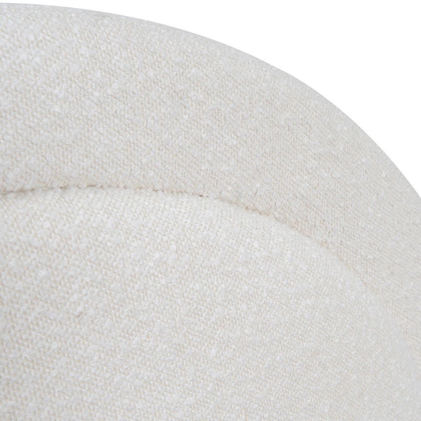 Single Sized Bed Frame - Ivory White Boucle with Storage